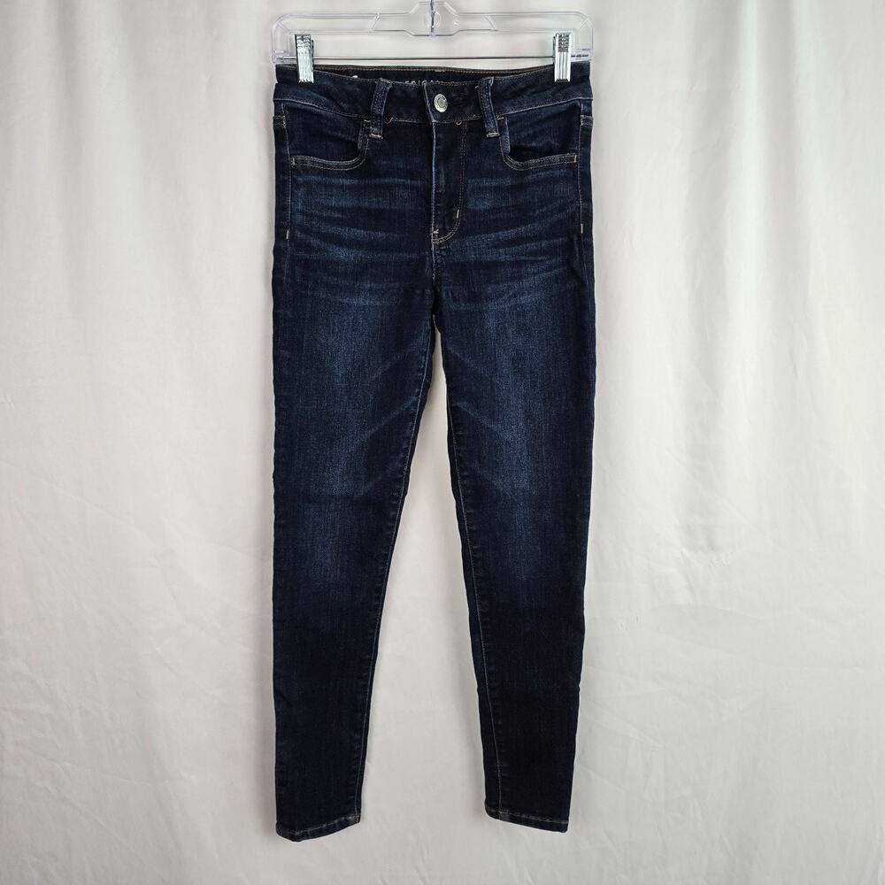 American Eagle Jegging Women's 4 Short Blue Dark Wash Next Level Stretch Hi-Rise
